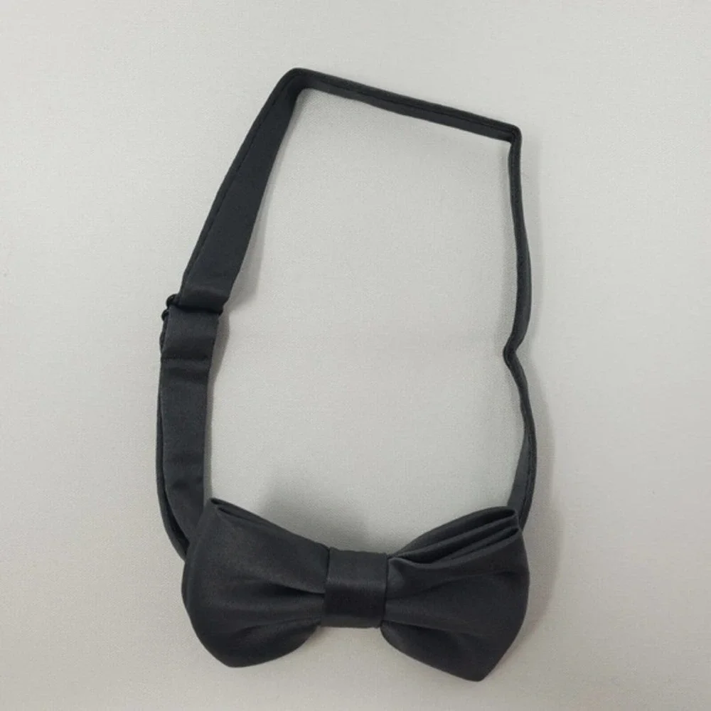 NEW Azazie Boys‎ Matte Satin Pre-Tied Bow Tie Steel Gray Wedding